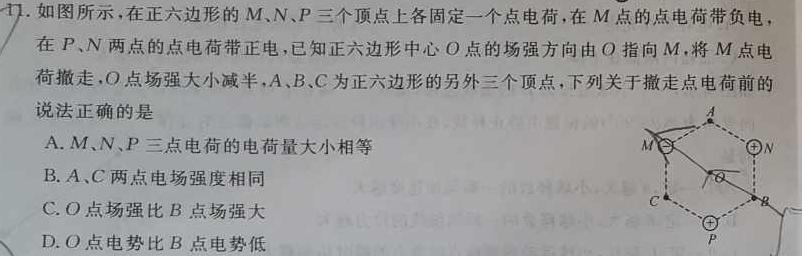 衡水金卷先享题调研卷2024答案(JJ·B)(三3)物理试题.