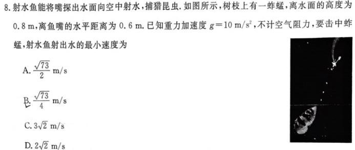 太原师范学院附属中学2023-2024学年第二学期学情诊断(物理)试卷答案