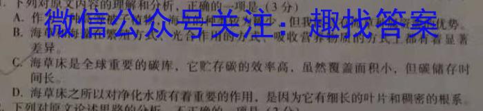 利辛高级中学2023~2024学年度第一学期高三12月教学质业检测(243391Z)语文