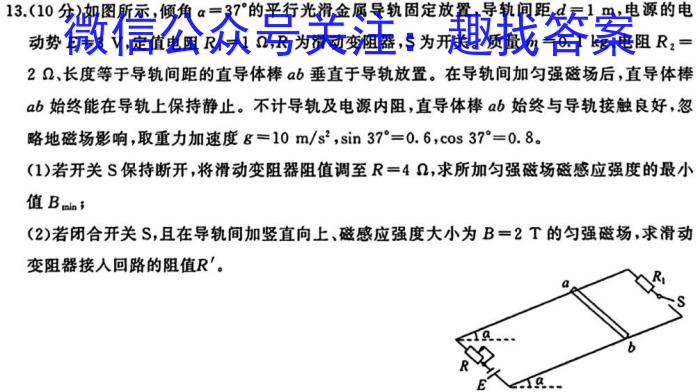 湖北省恩施州高中教育联盟2024年春季学期高二年级期中考试(24-456B)物理试卷答案