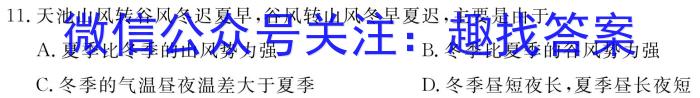 安徽省2024年九年级考前适应性评估(一) 6L地理试卷答案