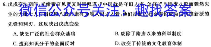 商洛市2024届高三第一次模拟检测(24-245C)历史试卷答案