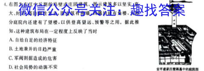 安徽省2024年中考总复习专题训练 R-AH(三)3历史试卷答案