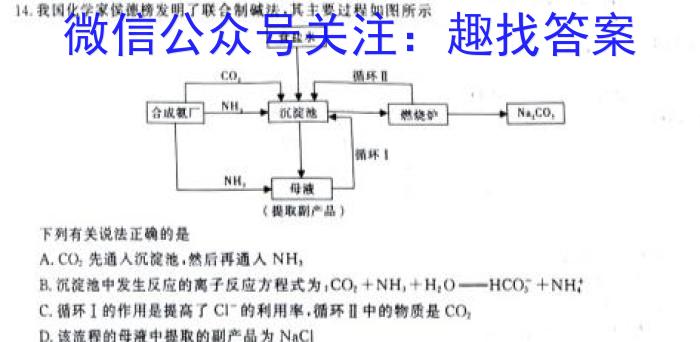 q河南省新高中创新联盟TOP二十名校高二年级12月调研考试（4172B）化学