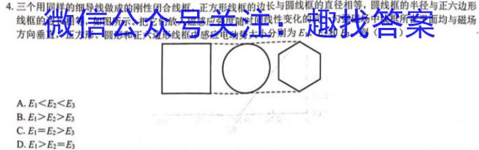 安徽省2024届九年级（无标题）物理试卷答案