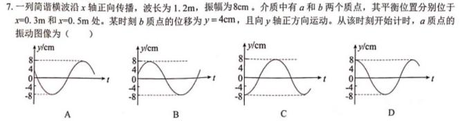 2024年陕西省高三摸底考试(25-T-001C)(物理)试卷答案