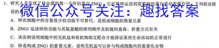 2023~2024学年核心突破XGKG DONG (二十七)27XGKG DONG答案生物学试题答案