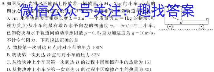 2024届内蒙古省高三4月联考(菱形套菱形)物理试卷答案