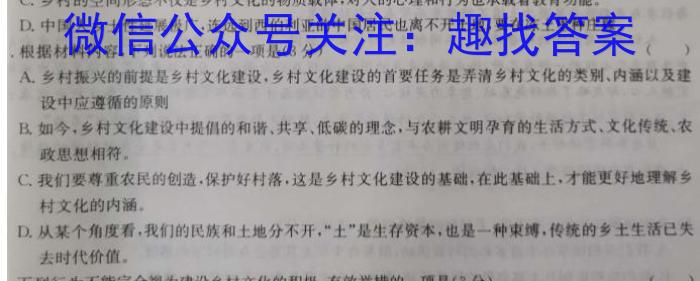 天一大联考 皖豫名校联盟&安徽卓越县中联盟 2024年5月3日至4日高三联考语文