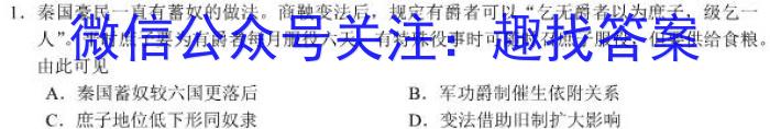 安徽省2023级高一“三新”检测考试历史试卷答案