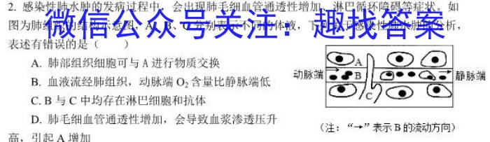 河南省2023-2024学年八年级第一学期学习评价（4）生物学试题答案