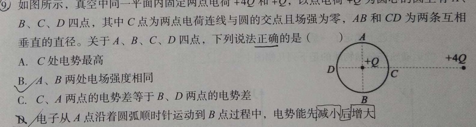 [今日更新]贵州省黔东南州2024届12月份高三统测.物理试卷答案