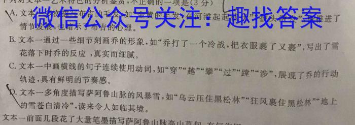 河北省2023-2024学年九年级寒假学情评价语文