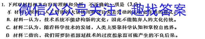 天一大联考 湖南省2024届高三12月联考/语文