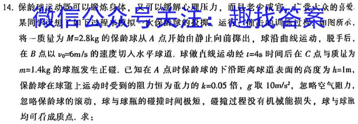 陕西省2024年普通高等学校招生全国统一考试模拟测试(空心菱形)物理试题答案