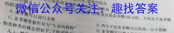 安徽省2023-2024学年同步达标自主练习 九年级第四次生物学试题答案