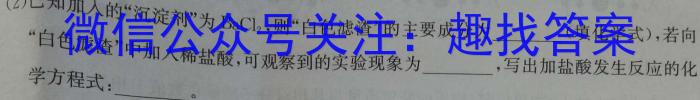 j河南省驻马店市2023-2024学年度第一学期九年级阶段监测（三）化学试卷答案
