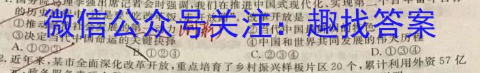 河南省驻马店市2024年春秋九年级第一次适应性测试政治试卷d答案