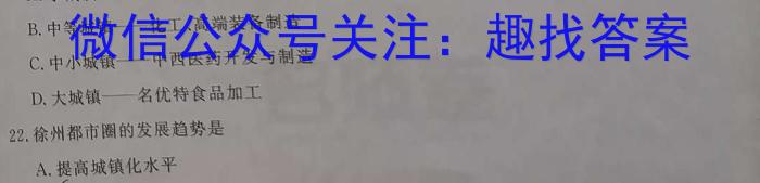 安徽省2024年考前适应性评估（一）6L R地理试卷答案