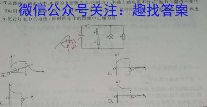 湖北省2024~2025学年度武汉市部分学校高三年级九月调研考试物理试题答案