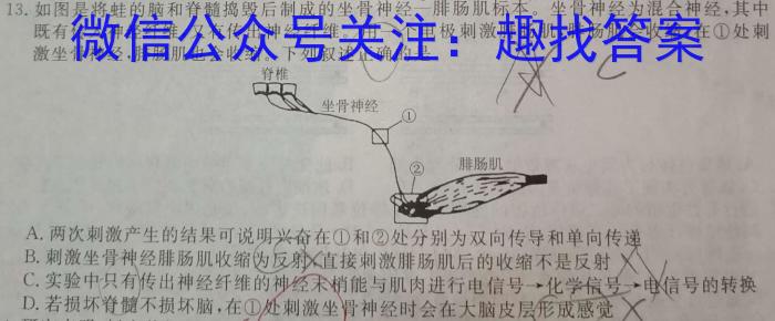 山西省2023-2024学年度第一学期高二期末检测试卷(242547Z)生物学试题答案