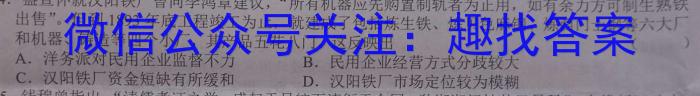 Z-1陕西省汉中市2023-2024学年度第一学期九年级阶段测试（二）历史试卷答案