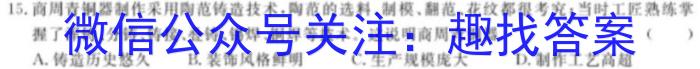 安徽省2023-2024学年同步达标自主练习·八年级第三次历史试卷答案