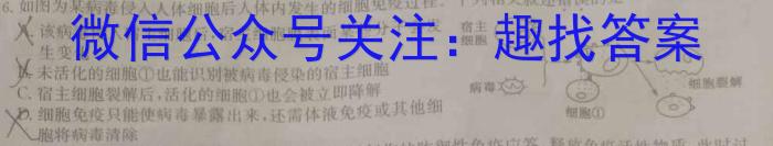 安徽省2023-2024学年度第二学期九年级第一次质量检测生物学试题答案