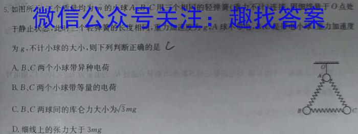 2024普通高等学校招生全国统一考试·模拟调研卷(六)6物理试卷答案