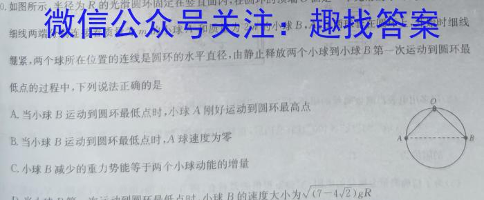 安徽省十联考 合肥六中2023~2024学年度高二下学期期末联考物理试题答案