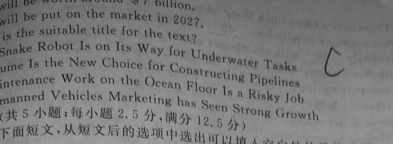 河北省邯郸市2024年初三毕业班4月模拟检测英语试卷答案