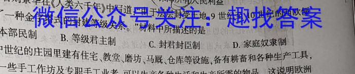 安徽省2023-2024学年（上）高二冬季阶段性检测（12月）历史试卷答案