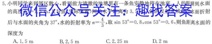 2024届江西省初中学业水平评估(五)5物理试卷答案