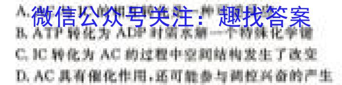 安徽省2024届九年级上学期1月期末考试（无标题）生物学试题答案