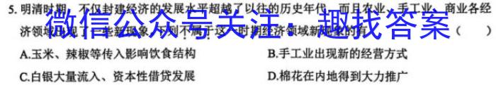 河南省2023-2024学年八年级第二学期学习评价（2）历史试卷答案