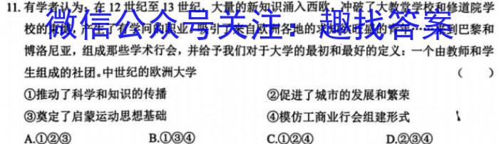 桂柳文化 2024届高考桂柳鸿图模拟金卷(六)6历史试卷答案