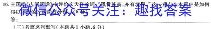 三重教育·2024届高三1月考试（全国卷）语文