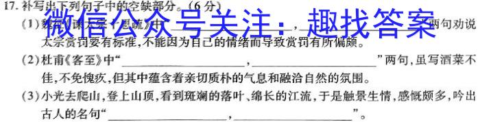 安徽省2023-2024学年上学期七年级教学评价四(期末)语文