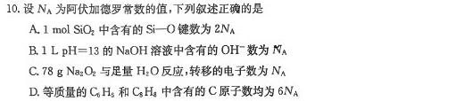 12023-2024学年洛阳强基联盟上学期高一年级12月联考化学试卷答案