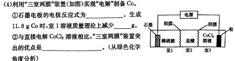 1衡水金卷 2024届高三年级12月份大联考(新教材)化学试卷答案