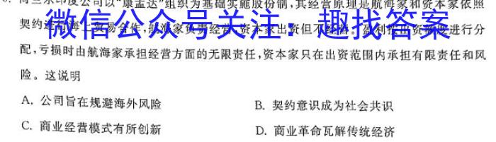 2024年普通高等学校招生全国统一考试 西宁高三复习检测(一)历史试卷答案