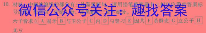 安徽省淮南市寿县寿春中学2024届九年级12月月考/语文