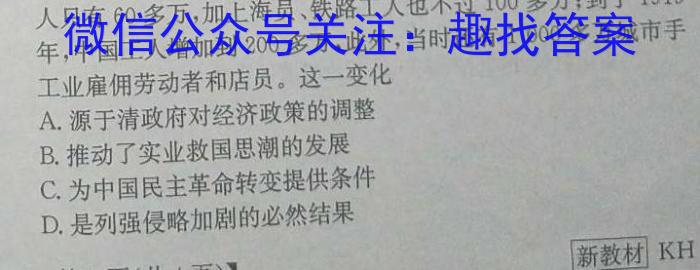 湖北省2024年新高考联考协作体高三年级3月联考历史试卷答案