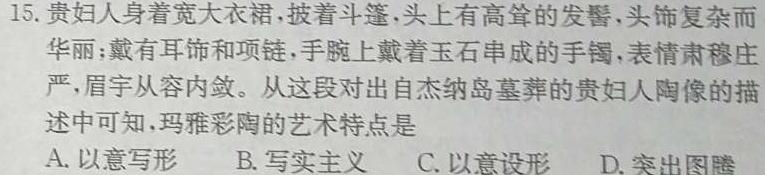 安徽省2024届耀正优+12月高三名校期末测试历史