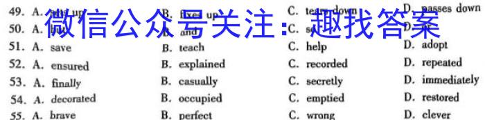 文博志鸿河南省2023-2024学年第一学期九年级期末教学质量检测（B）英语