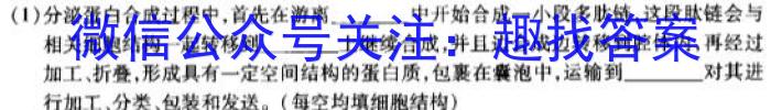 安徽省2023-2024学年度八年级学习评价（1月）生物学试题答案