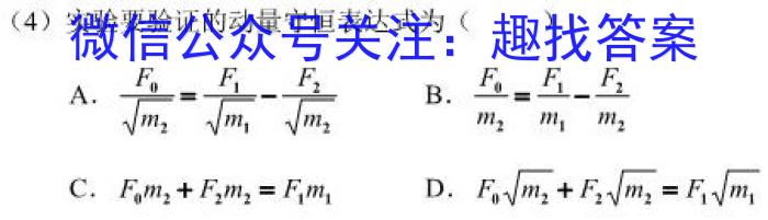 安徽省黄山市2023~2024学年度高一第一学期期末质量检测物理试卷答案