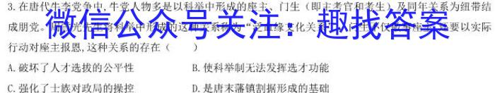 中考必刷卷·2024年安徽省八学业水平考试 压轴冲刺卷二历史试题答案