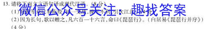 八校2024届高三第二次学业质量评价(T8 联考)语文