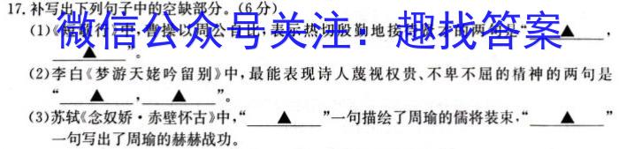 广东省2023-2024学年下学期佛山市普通高中教学质量检测（高二期末）语文